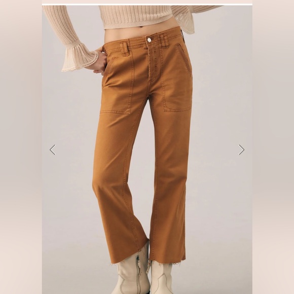 Anthropologie Pilcro The Yaya Crop Flare Pants by Pilcro in Bronze Size 27 - Picture 2 of 10